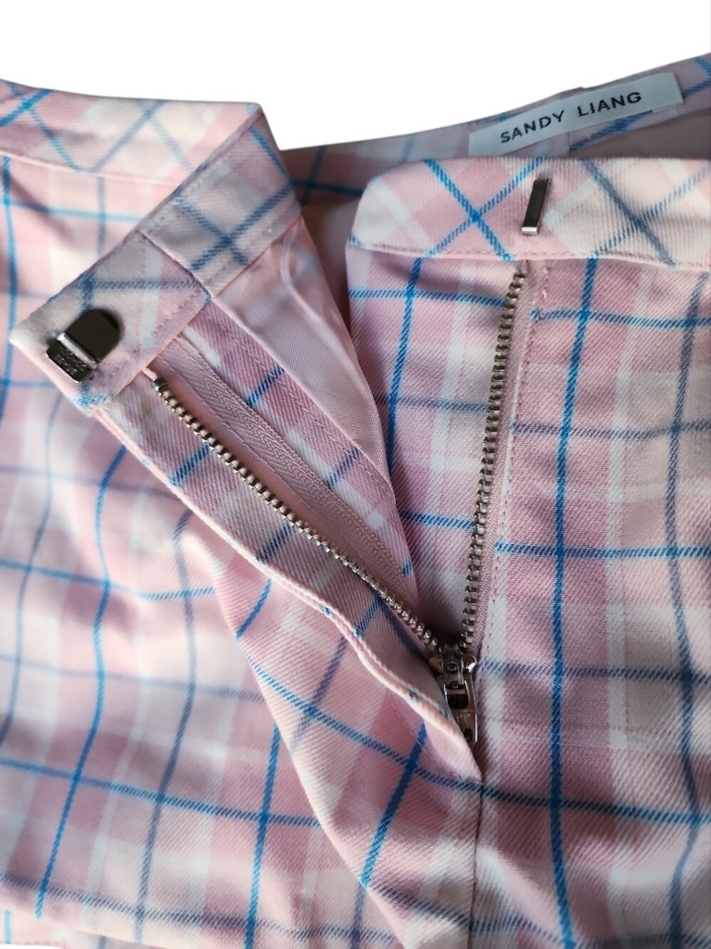 Sandy Liang Franc Skort Pleated Pink Multi Plaid Size 4 - Picture 11 of 14